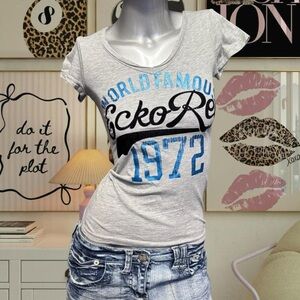 Ecko Red Y2K Grey Baby Tee